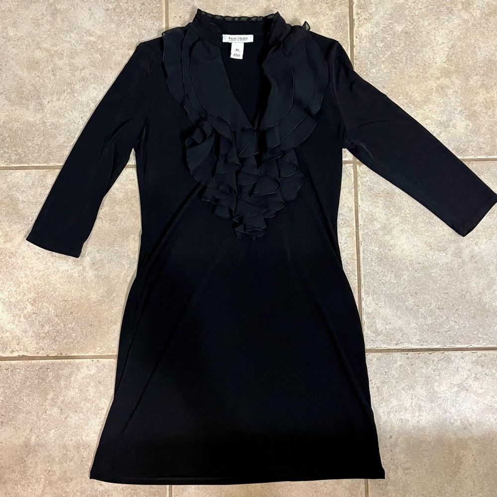 White House Black Market Ruffle Front Dress Sz XS